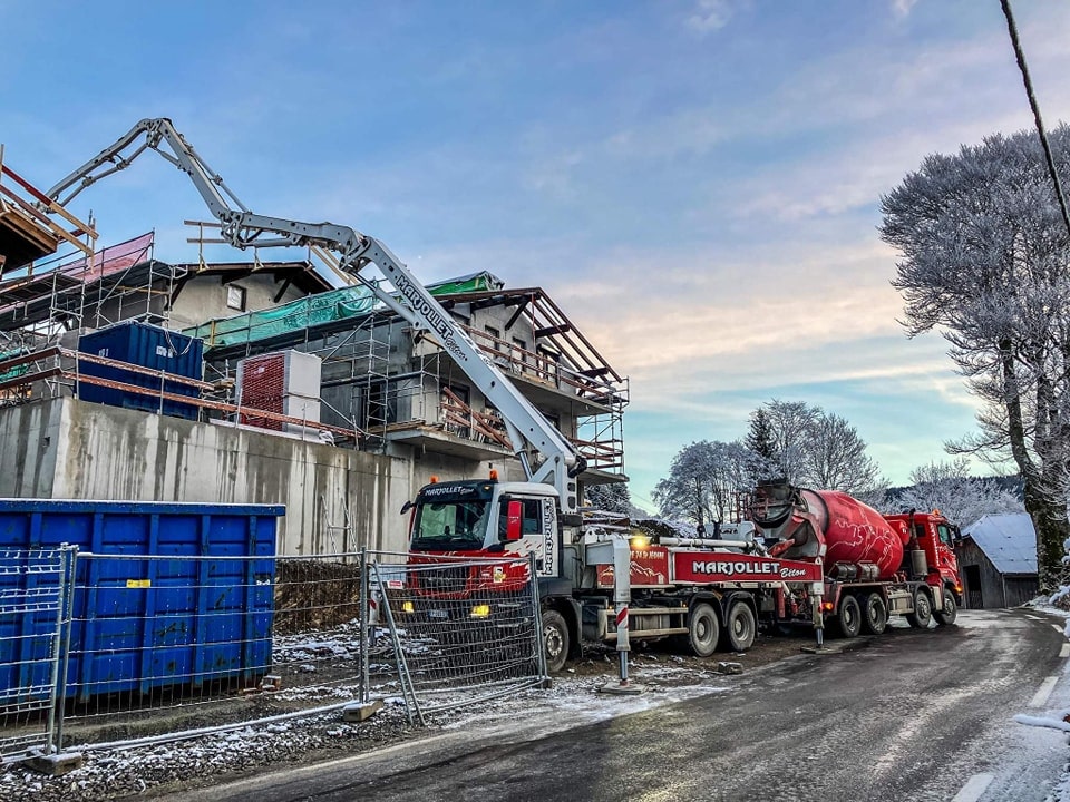 Chantier MArjollet TP avec de la neige