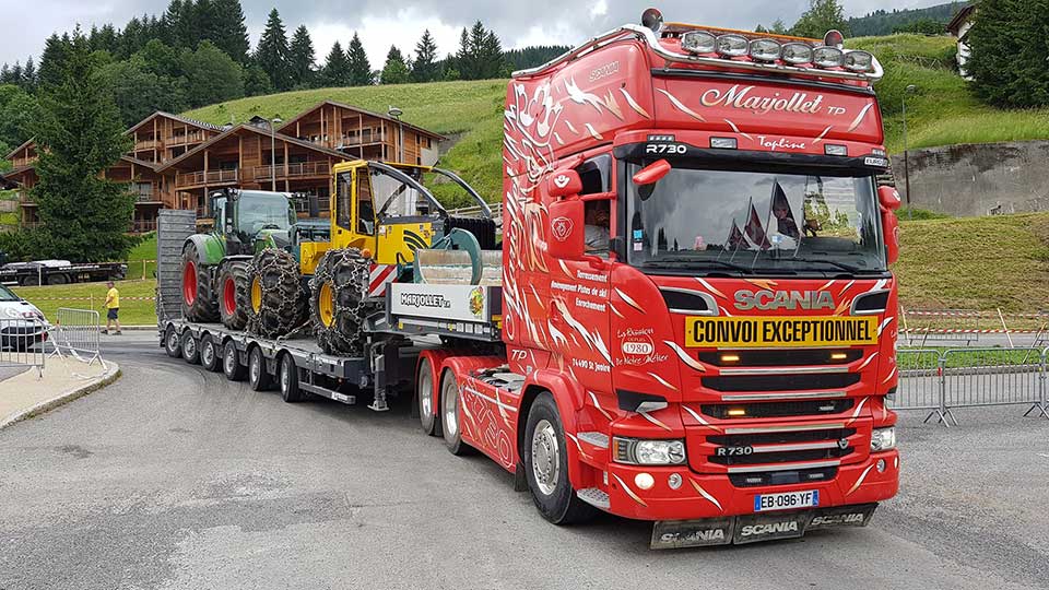 Convoi exceptionnel marjollet tp pour travaux en montagne